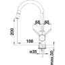 Смеситель Blanco Mida-S Silgranit черный  526146