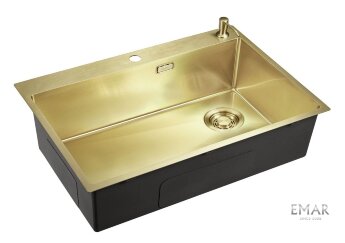 Мойка кухонная Emar EMB-660(TOP) PVD Matt Gold