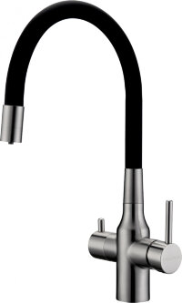 Смеситель Paulmark SALIX под фильтр с гибким изливом, Sa213419-BS, брашированная сталь