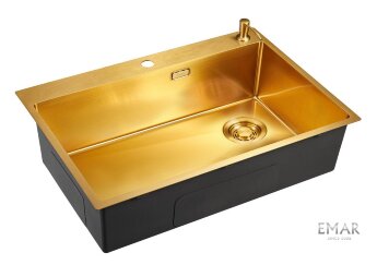 Мойка кухонная Emar EMB-660(TOP) PVD Golden