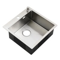 Мойка  MELANA ProfLine R5050HK 3,0/200 САТИН врезная квадратная в комплекте с дозатором