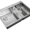 Кухонная мойка ZORG LUX 78-2-51-L INOX с накладкой