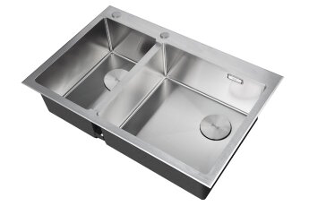 Кухонная мойка ZORG LUX 78-2-51-R INOX с накладкой