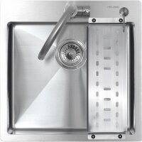 Мойка  MELANA ProfLine R5050H 3,0/200 САТИН врезная квадратная в комплекте с дозатором и коландером