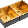 Мойка кухонная Paulmark Gerberg 78/2 Uni PM237844-BG из нержавеющей стали, брашированное золото