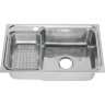 Кухонная мойка Melana 7245 R, 1,5-я чаша врезная прямоугольная c корзиной с сифоном 0,8/180