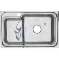 Кухонная мойка Melana 7245 R, 1,5-я чаша врезная прямоугольная c корзиной с сифоном 0,8/180