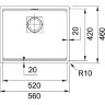 Врезная кухонная мойка Franke KNG 110-52 (125.0696.195 или 125.0630.924) черный матовый