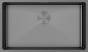 Мойка кухонная Paulmark Next 74 Uni PM217444-GM из нержавеющей стали, вороненая сталь