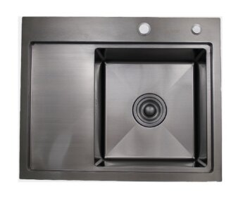 Мойка кухонная Hoffger HFG-5848B-R BLACK (Чаша справа)