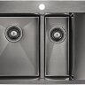 Мойка кухонная Paulmark Kroner 78/2SF PM227851-GML из нержавеющей стали, вороненая сталь