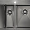 Мойка кухонная Paulmark Kroner 78/2SF PM227851-GMR из нержавеющей стали, вороненая сталь