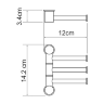 Полотенцедержатель тройной короткий WasserKRAFT K-1053BLACK, черный матовый