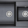 Мойка кухонная Paulmark Tandem 80/1.5 PM238250-BLM из искусственного камня, черный металлик
