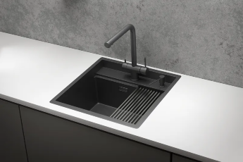 Мойка для кухни Granula Kitchen Space 5051 черный матовый, 50х51 см, квадратная