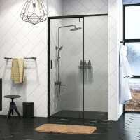 Душевая дверь 120 см WasserKRAFT Elbe 74P05, распашная, профиль черный