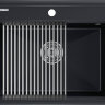 Комплект мойка кухонная Paulmark Stepia 60 из искусственного камня с ролл-матом Step PM115951-BLM+R375-BS, черный металлик