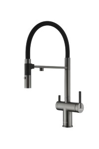 Смеситель для кухни Paulmark Gravity Gr213888-BS нержавеющая сталь