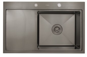 Мойка кухонная Hoffger HFG-7850B-R Black правая чаша