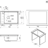 Мойка для кухни Granula Kitchen Space 7305 шварц, 73х51 см, прямоугольная