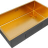 Мойка кухонная Paulmark Next Skew 74 Uni PM887444-BG из нержавеющей стали, брашированное золото