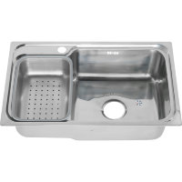 Кухонная мойка Melana 7245 R N, врезная прямоугольная с корзиной с сифоном 0,8/180