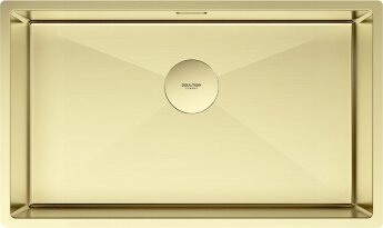 Мойка кухонная Paulmark Next 74 Uni PM217444-LG из нержавеющей стали, светлое золото