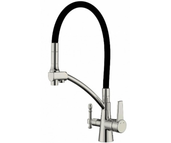Смеситель  ZORG Sanitary ZR 338-6 YF SATIN\черный шланг