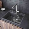 Комплект мойка кухонная Paulmark Stepia 60 из искусственного камня с ролл-матом Step PM115951-DG+R375-BS, графит