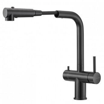 Смеситель для кухни с вытяжной лейкой Milacio MCU.561.TB Total Black