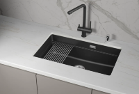 Мойка для кухни Granula Kitchen Space 7303iU шварц, 73х45 см, прямоугольная