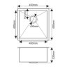 Мойка MELANA ProfLine D4545HB 1,2/220 ГРАФИТ врезная квадратная