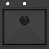 Мойка кухонная Paulmark Kroner 51 Pro PM705151-GM из нержавеющей стали, вороненая сталь