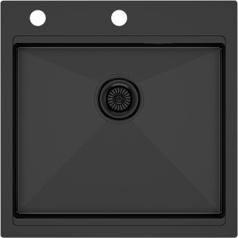 Мойка кухонная Paulmark Kroner 51 Pro PM705151-GM из нержавеющей стали, вороненая сталь