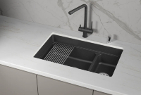 Мойка для кухни Granula Kitchen Space 7304iU черный, 73х45 см, прямоугольная