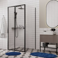 Душевой уголок квадратный WasserKRAFT Dill 61S19 100x100x200 см, раздвижная дверь, черный профиль