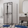Душевой уголок квадратный WasserKRAFT Dill 61S19 100x100x200 см, раздвижная дверь, черный профиль