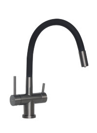 Смеситель для кухни Longran Sprint logic LM2198 GG/BL, GunGrey/Black