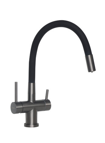 Смеситель для кухни Longran Sprint logic LM2198 GG/BL, GunGrey/Black