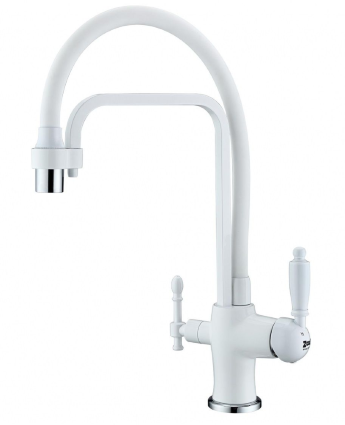 Смеситель для кухонной мойки ZORG Sanitary ZR 342-8 YF WHITE