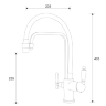 Смеситель для кухонной мойки ZORG Sanitary ZR 342-8 YF WHITE