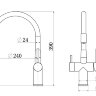 Смеситель для кухни Longran Sprint logic LM2198 SS/BL , Stanless Steel/Black