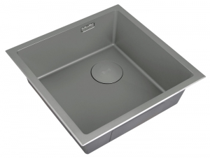 Мойка для кухни ZORG LUX 4844 GUN GREY серый с накладкой