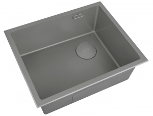 Мойка для кухни ZORG LUX 5344 GUN GREY серая с накладкой