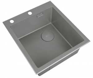Мойка для кухни ZORG LUX 4551 GUN GREY серый с накладкой