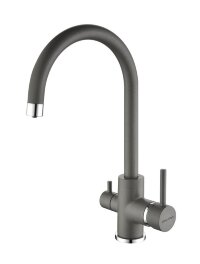 Смеситель Paulmark Essen Es213211-402 для кухонной мойки, серый металлик