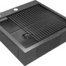 Комплект мойка кухонная Paulmark Kroner 51 Pro из нержавеющей стали с ролл-матом Pro PM705151-GM+R405-GM, вороненая сталь