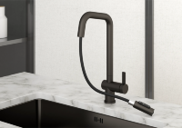 Смеситель для кухни Granula Kitchen Space 7273 графит матовый, подключение к фильтру, выдвижной излив, с душем