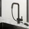 Смеситель для кухни Granula Kitchen Space 7273 графит матовый, подключение к фильтру, выдвижной излив, с душем