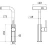 Смеситель для кухни Longran Techno LM2186, GunGrey выдв. лейка